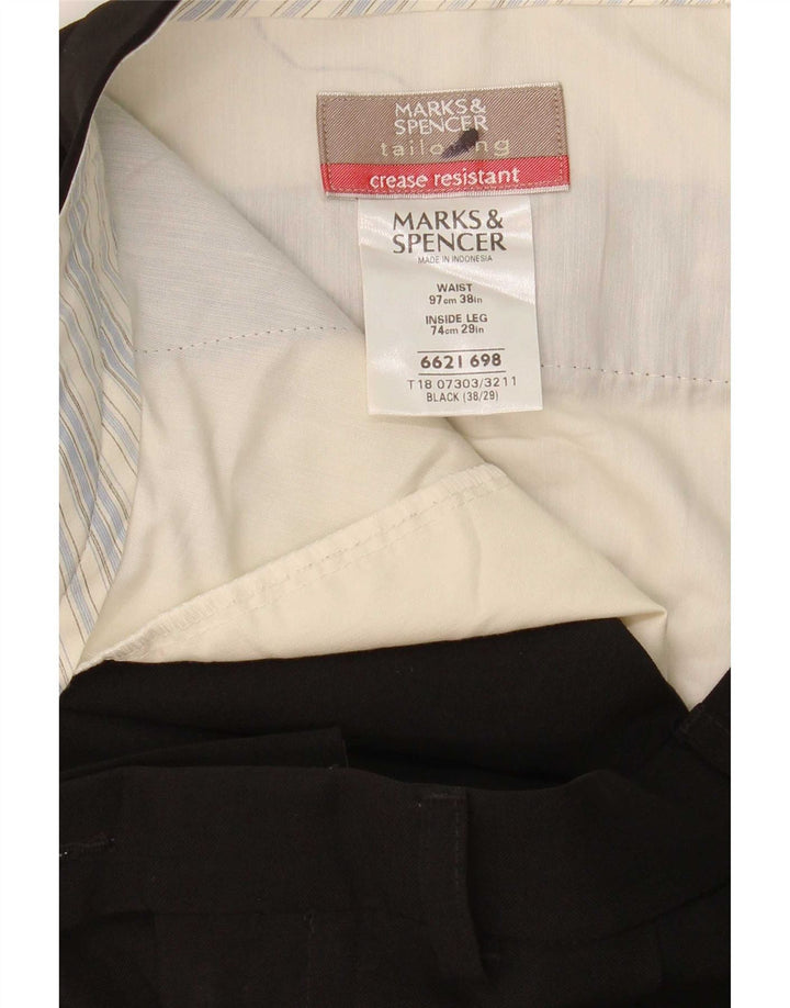 Calça masculina Marks & Spencer com pegged suit W38 L29 poliéster preto