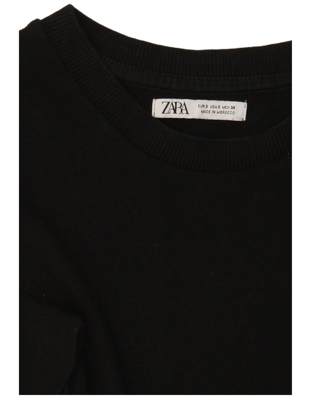Camiseta feminina Zara Top UK 10 pequena preta