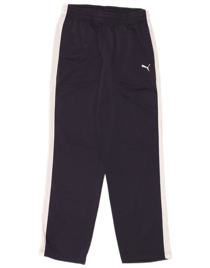 Calça de treino masculina PUMA grande poliéster colorblock azul marinho
