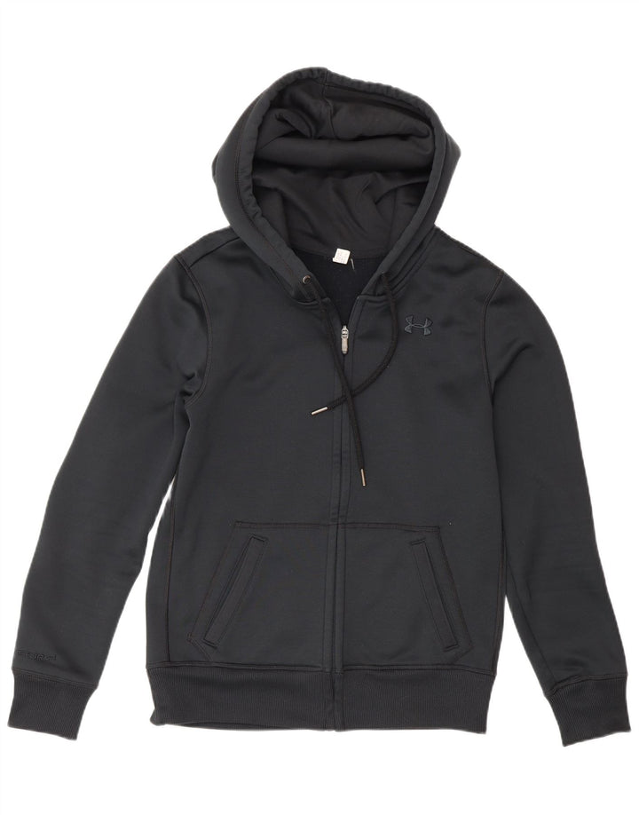 Suéter masculino Under Armour com capuz e zíper pequeno preto