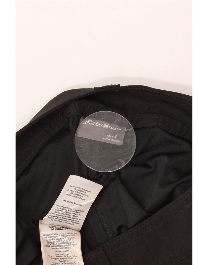 Minissaia feminina EDDIE BAUER EUA 6 médio W32 poliéster preto
