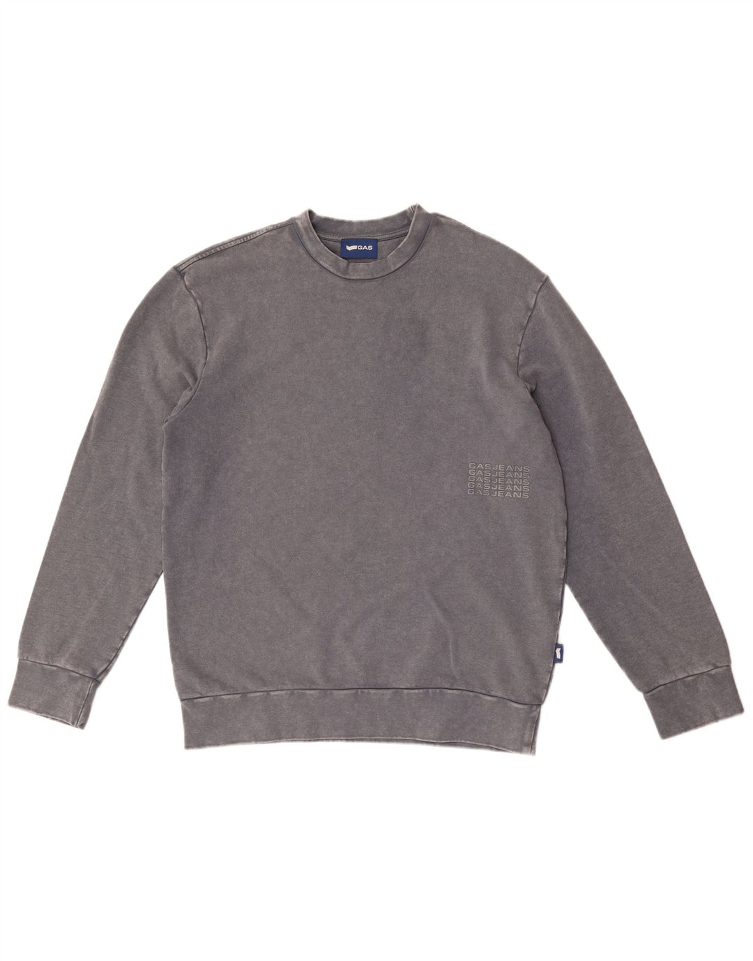 Gas Mens Moletom Jumper Médio Algodão Cinza