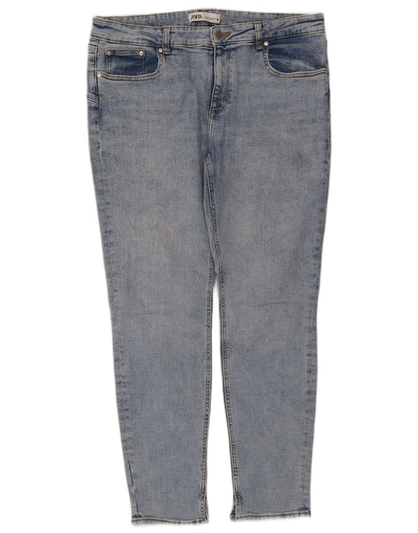 Zara Jeans Skinny Feminino EU 46 XL W36 L28 Azul