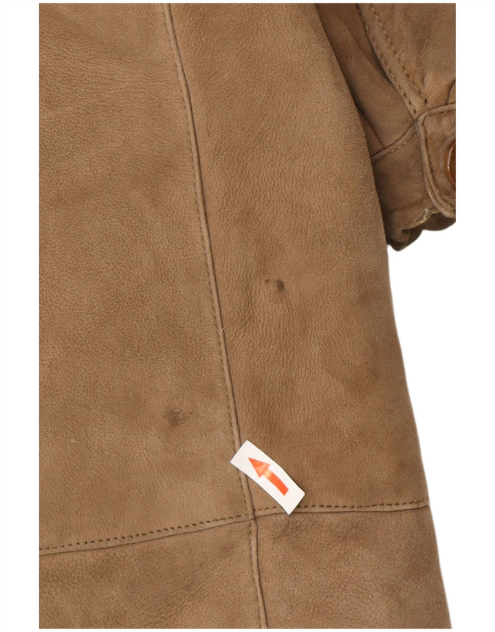 Casaco feminino vintage oversized shearling UK 10 pequeno marrom