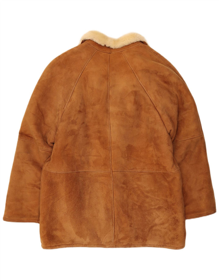 Jaqueta masculina VINTAGE Shearling UK 36 pequena marrom shearling
