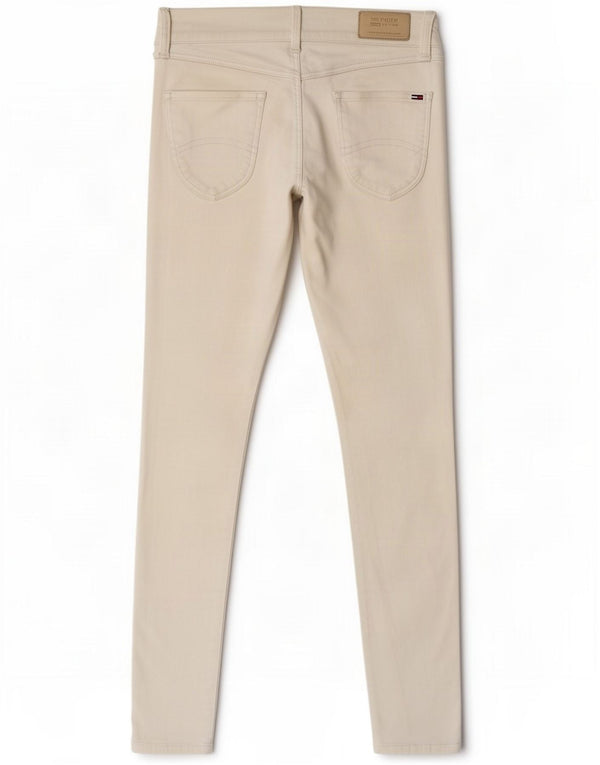 Jeans skinny feminino Tommy Hilfiger cintura baixa W27 L29 algodão branco