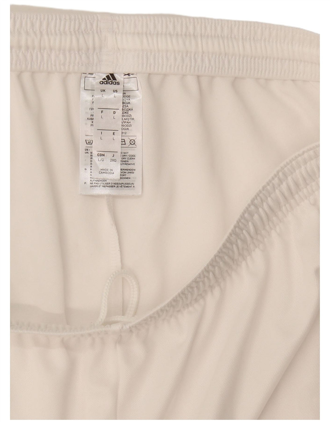Shorts esportivos masculinos Adidas grande poliéster branco