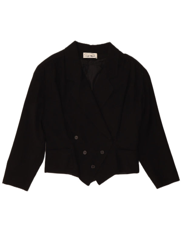 Jaqueta blazer feminina vintage com peito duplo grande UE 36 pequena preta