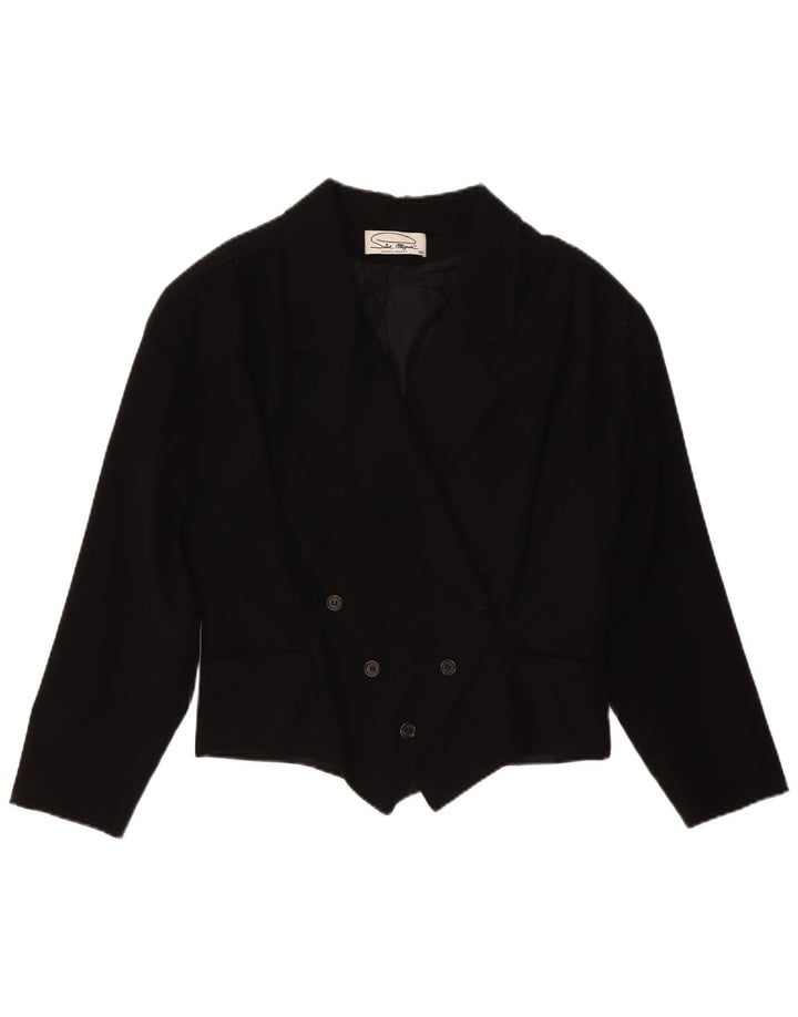 Jaqueta blazer feminina vintage com peito duplo grande UE 36 pequena preta