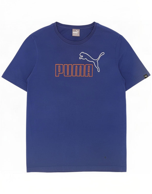 Puma Mens Graphic T-Shirt Top Médio Azul