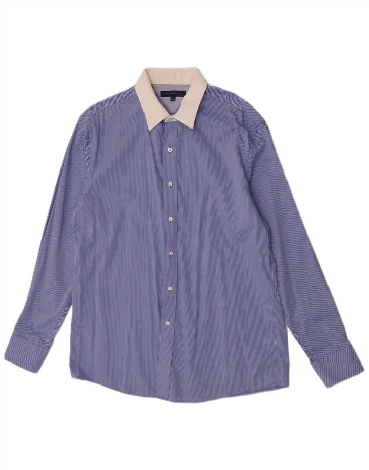 Camisa masculina Tommy Hilfiger tamanho 16 1/2 listra azul grande