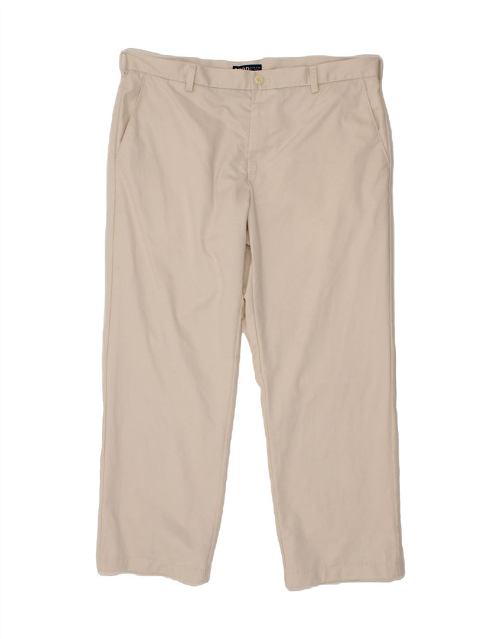 IZOD Mens Slim Fit Chino Trousers W38 L30  Off White Cotton Vintage Izod and Second-Hand Izod from Messina Hembry 