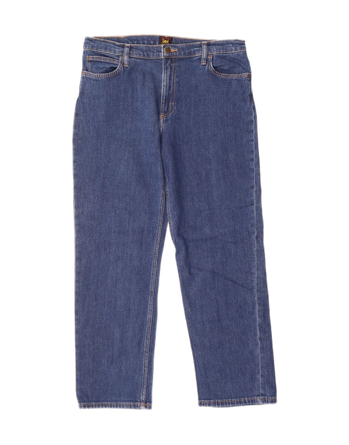 LEE Womens Jane Straight Jeans W32 L31 Blue Cotton