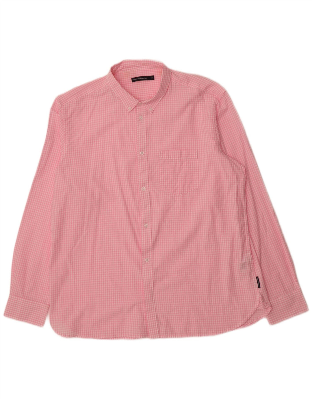 Camisa masculina FRENCH CONNECTION 2XL algodão guingão rosa
