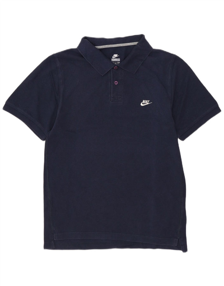 Camisa polo masculina NIKE UK 36/38 pequena azul marinho