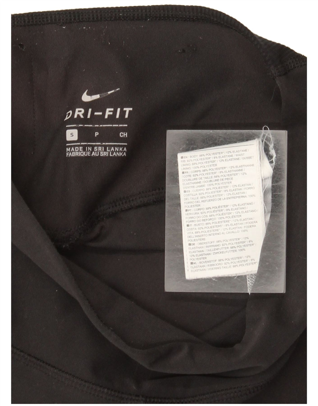 Leggings Nike Dri Fit Capri UK 10 Pequeno Preto Colourblock Poliéster