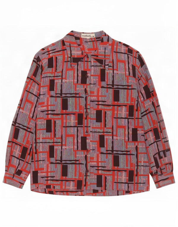Blusa feminina vintage oversized IT 44 média multicolorida geométrica