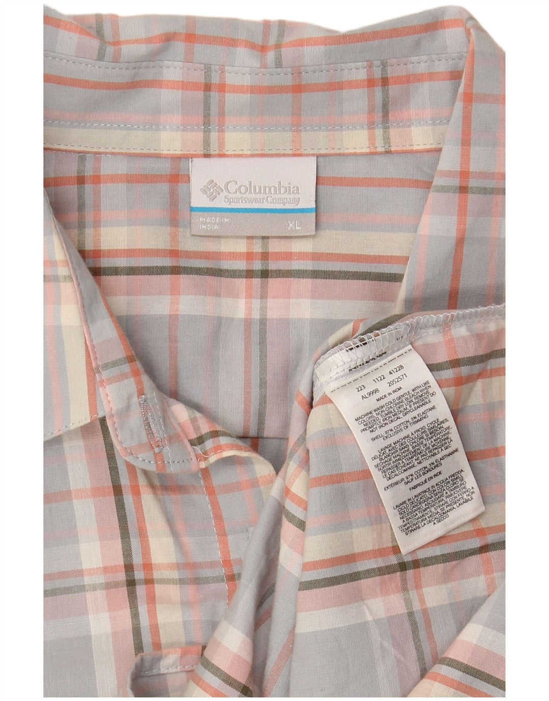 Camisa feminina COLUMBIA UK 18 XL algodão xadrez multicolorido
