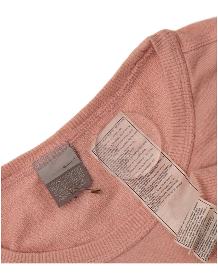 NIKE Womens Sweatshirt Jumper UK 10/12 Médio Algodão Rosa