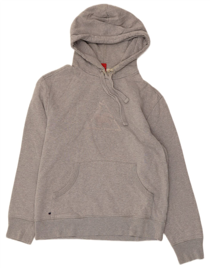 LE COQ SPORTIF moletom com capuz gráfico masculino grande algodão cinza
