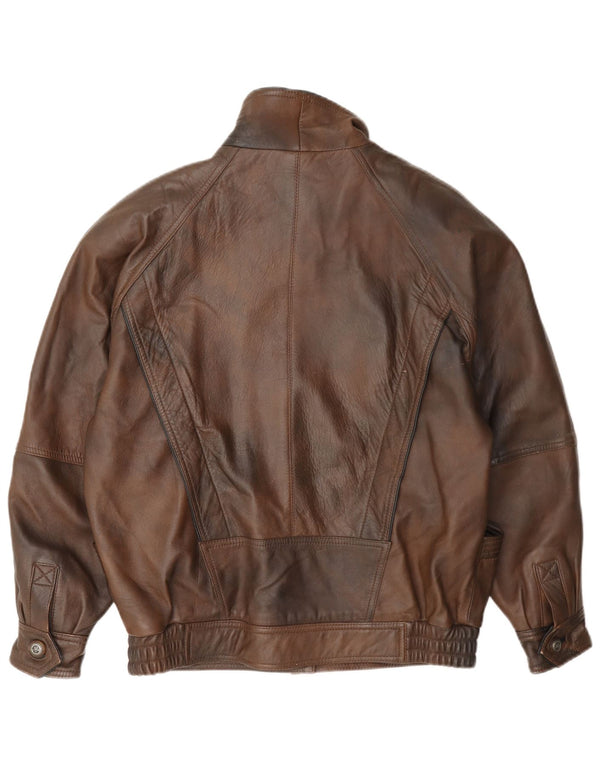 Vintage Womens Leather Jacket EU 40 Medium Brown