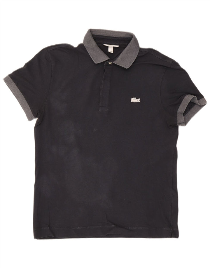 Camisa polo masculina Lacoste Regular Fit tamanho 3 pequeno bloco colorido azul marinho