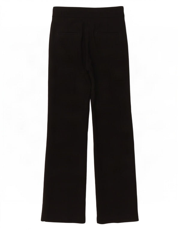 Zara Calça feminina casual cintura alta perna larga médio W28 L35 preta