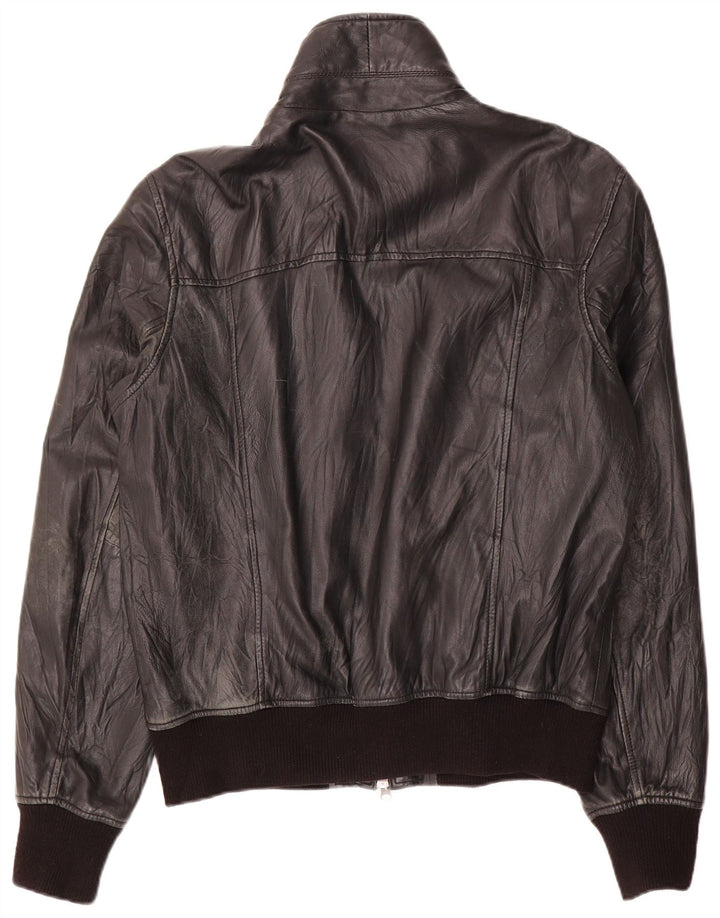 Bata e mais jaqueta masculina de couro bomber tamanho 54 grande couro preto