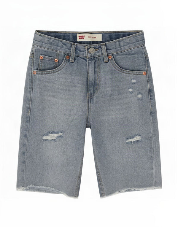 Shorts jeans Levi's Boys 511 Distressed Slim Fit 11-12 anos W25 Azul