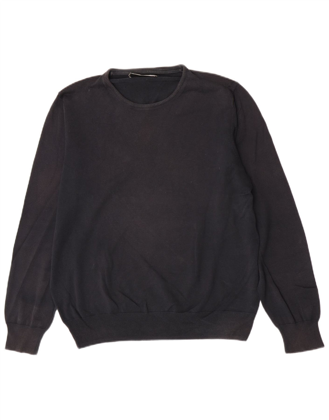 Zara Suéter masculino com gola redonda grande preto