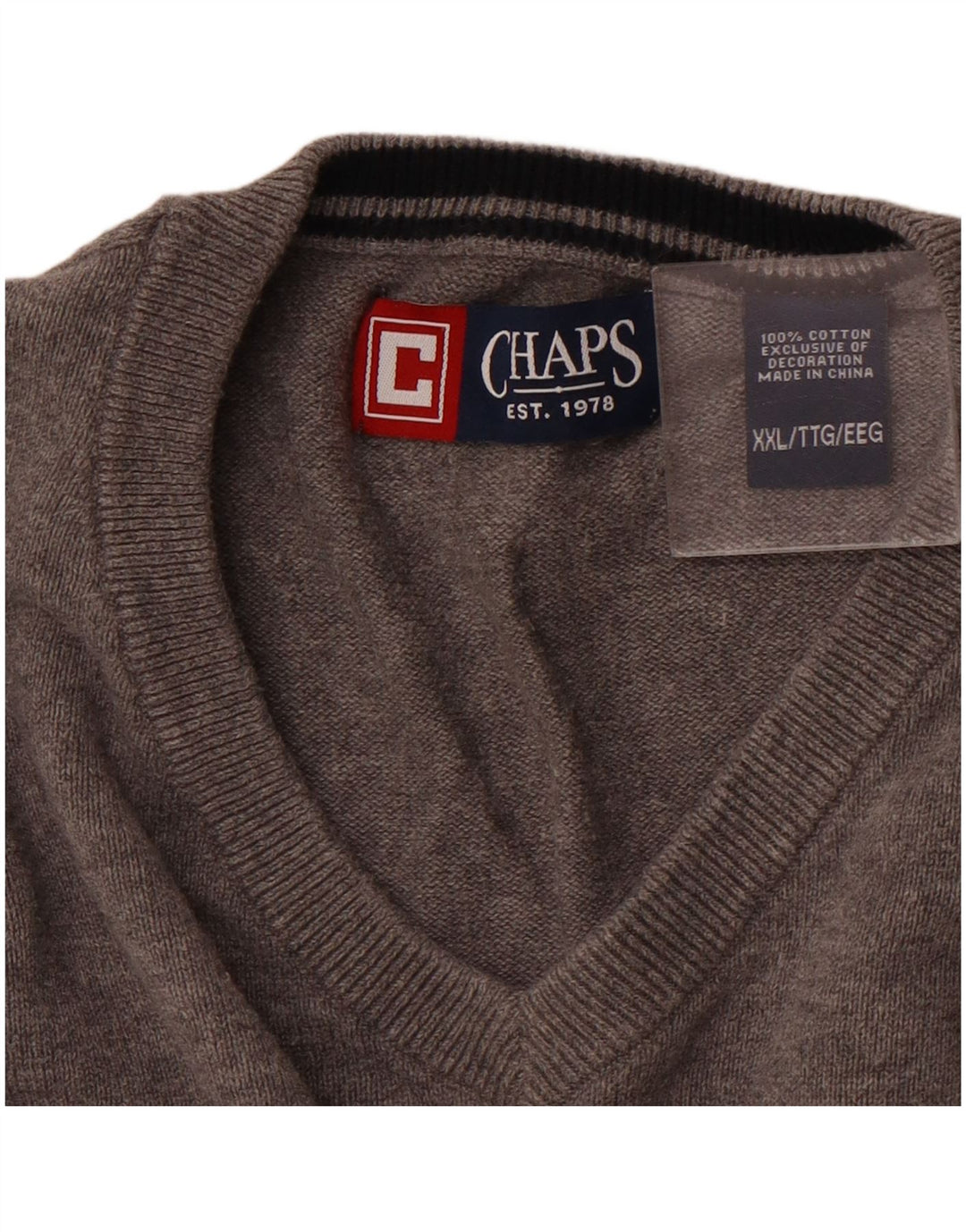 Regata masculina CHAPS colete 2XL algodão cinza