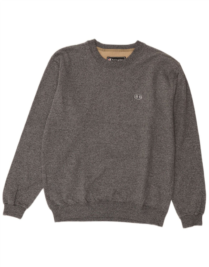 Champion moletom masculino jumper médio cinza manchado