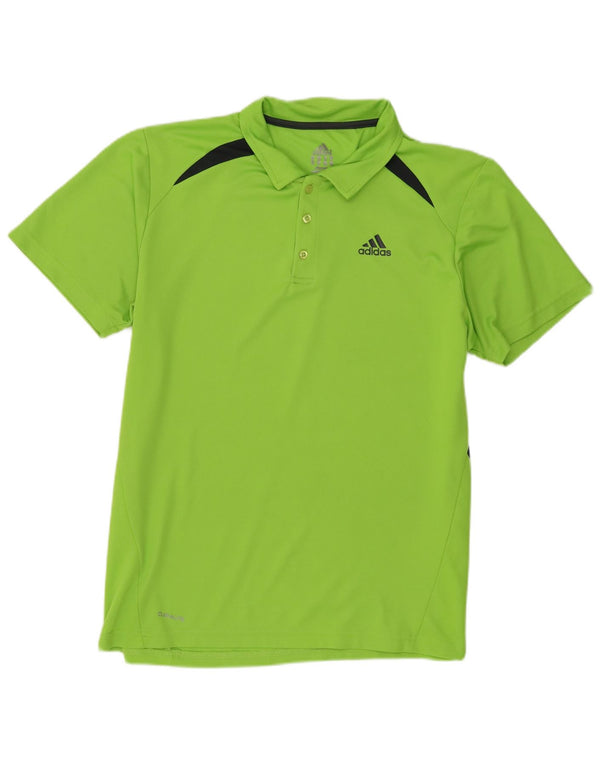 Adidas Womens Climalite Polo Shirt UK 18 XL Green Colourblock