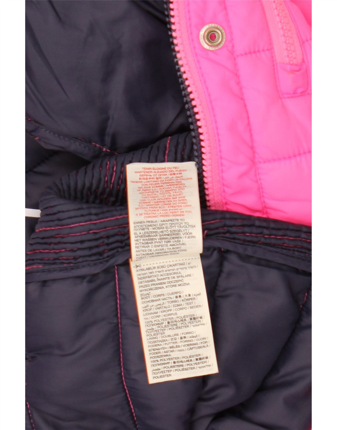 Jaqueta acolchoada com capuz feminina Superdry UK 14 grande poliéster rosa