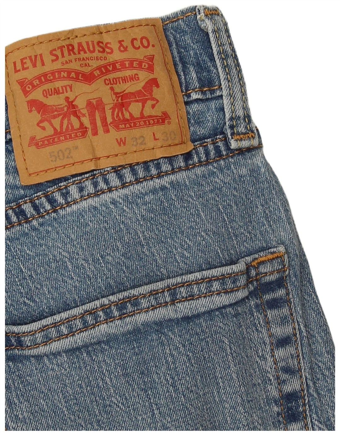 Levi's Masculino 502 Tapered Jeans W32 L30 Azul Algodão