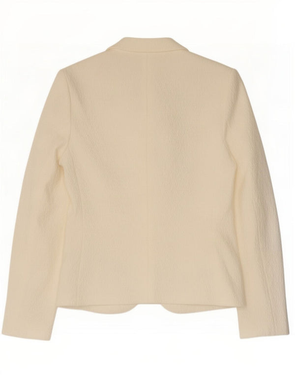 Jaqueta blazer feminina Joop com 2 botões EU 38 médio off white viscose geométrica