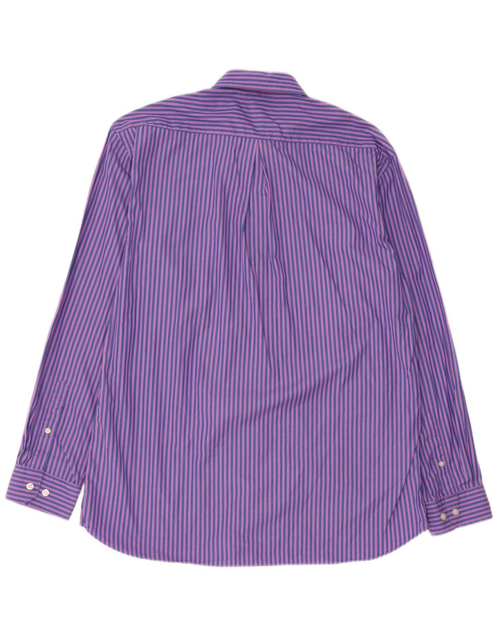 Camisa masculina Gant Regular Fit grande algodão listrado azul