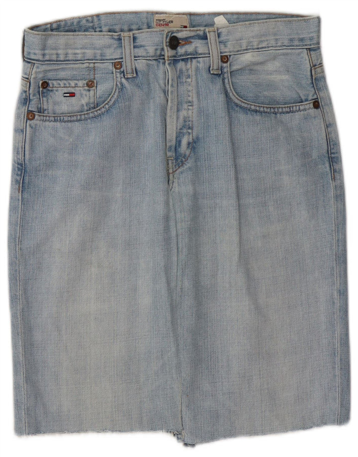 Saia jeans feminina TOMMY HILFIGER W28 algodão azul médio