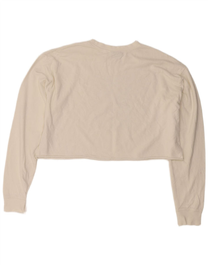 Topshop moletom feminino cropped superdimensionado Reino Unido 10 algodão branco pequeno