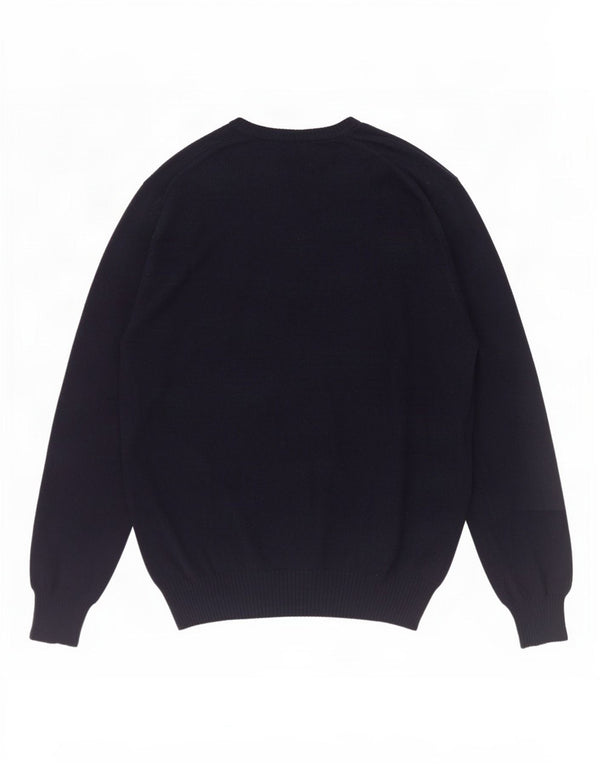 Suéter masculino Zara com decote em V grande azul marinho