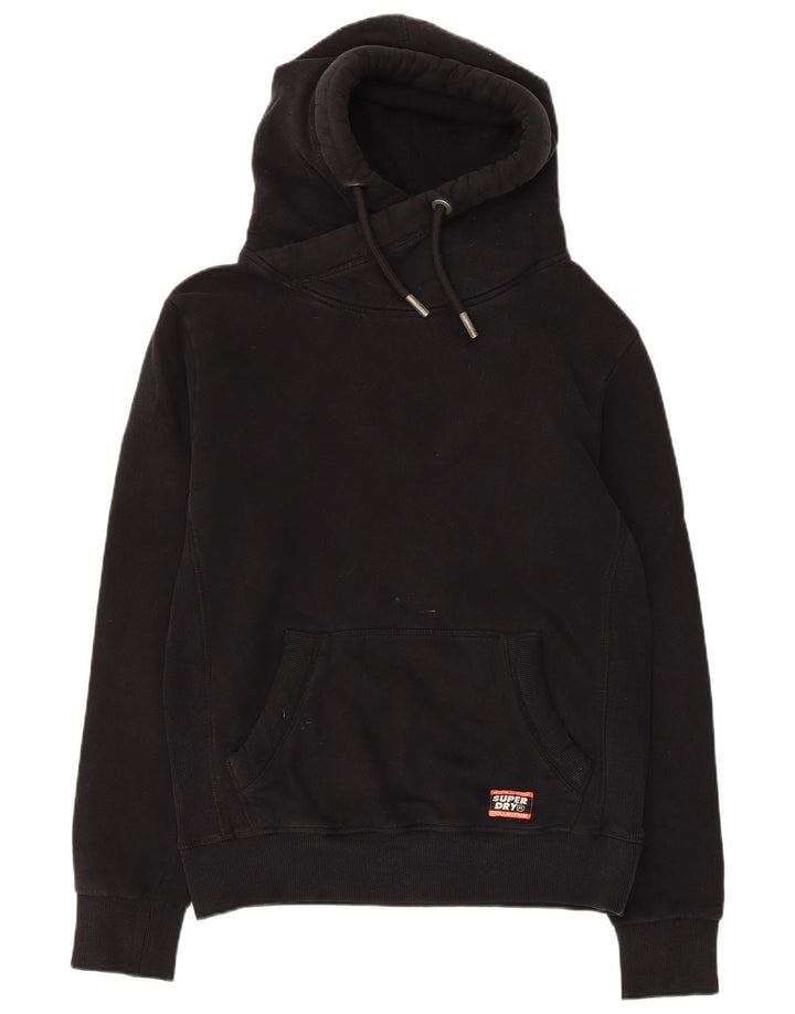 SUPERDRY moletom com capuz masculino médio algodão preto