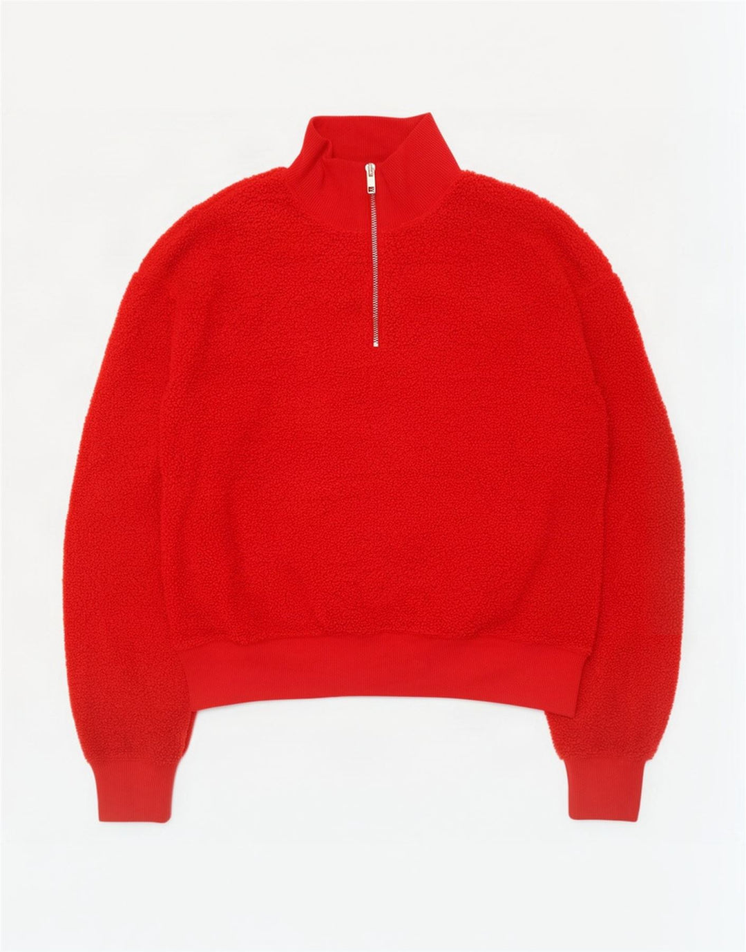 Suéter de lã feminino Topshop com zíper e gola grande Reino Unido 10 poliéster vermelho pequeno