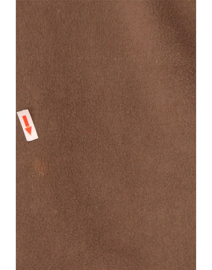 Casaco masculino vintage com peito duplo UK 40 grande lã marrom