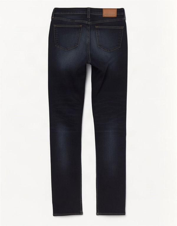 J. Crew Jeans feminino Matchstick Slim W25 L30 algodão azul marinho