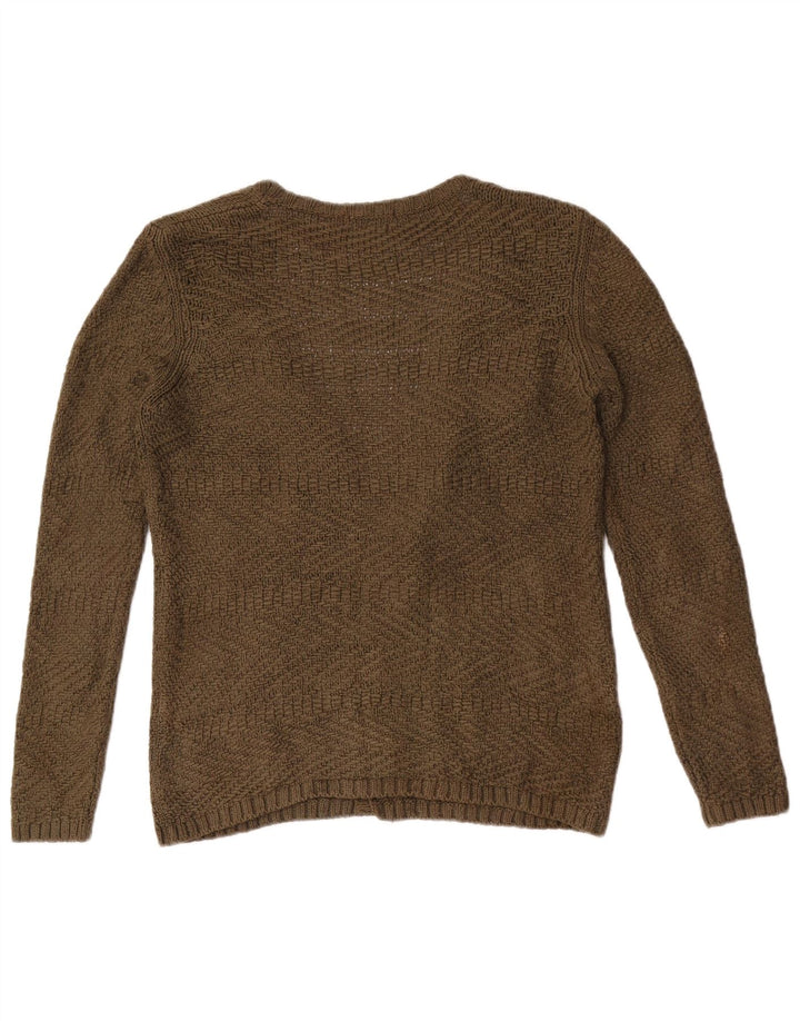 Suéter de cardigã aberto feminino Massimo Dutti Reino Unido 12 médio cáqui