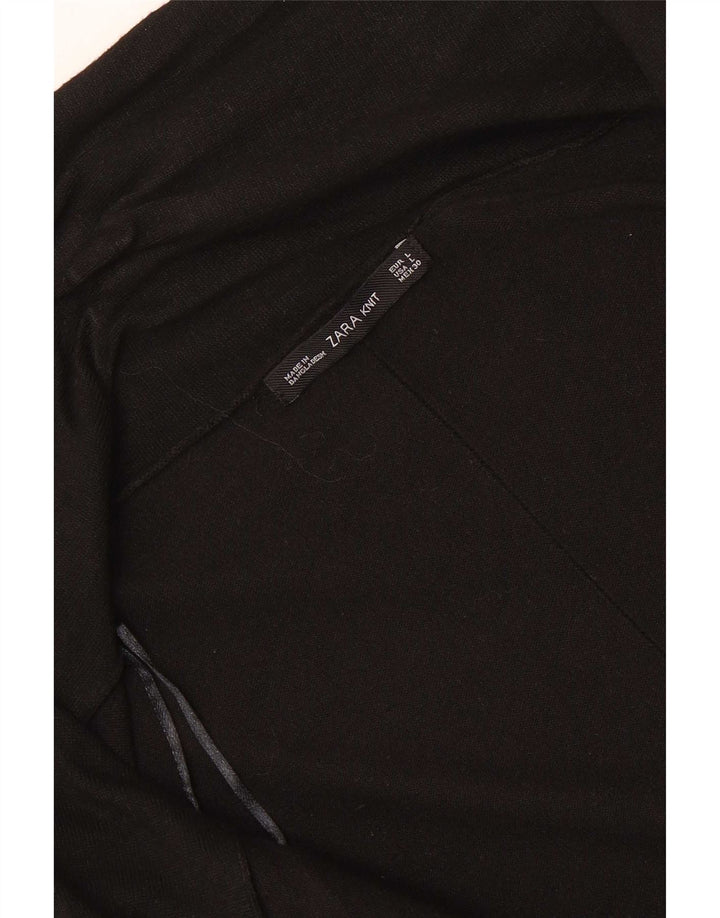 Zara Suéter Cardigan Aberto Feminino Reino Unido 14 Grande Preto
