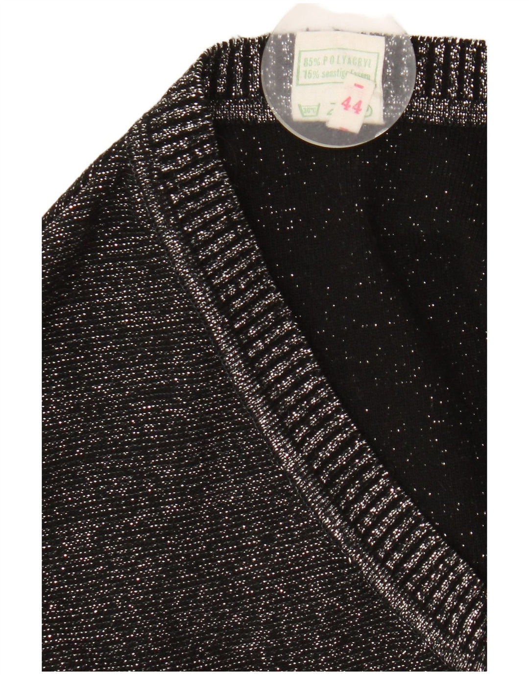 Colete feminino vintage regata IT 44 poliacrílico manchado cinza médio