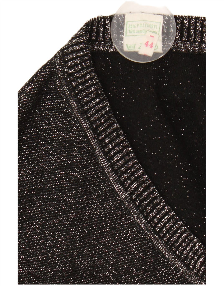 Colete feminino vintage regata IT 44 poliacrílico manchado cinza médio