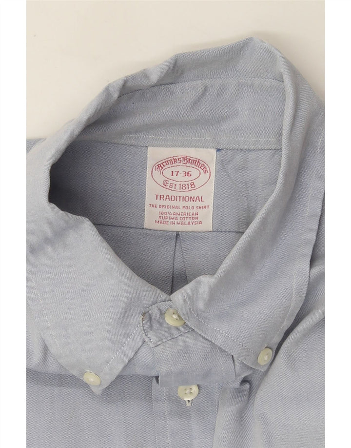 Camisa masculina Brooks Brothers tamanho 17 XL algodão azul