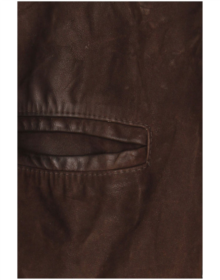 Jaqueta de couro masculina vintage IT 48 couro marrom médio